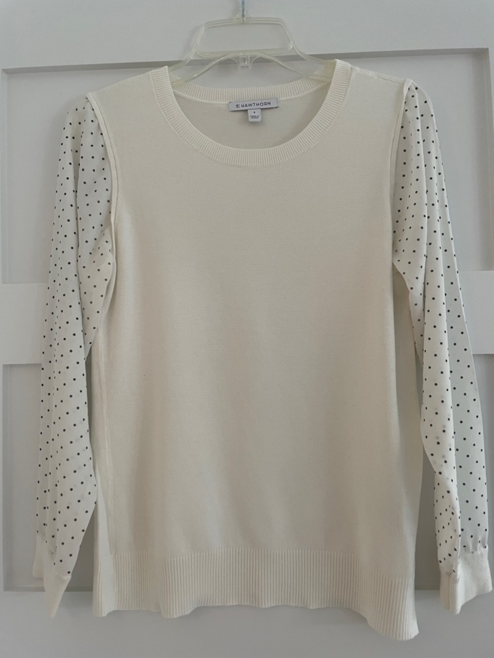41 Hawthorn Cream Knit Top with Ribbed Neckline NWOT